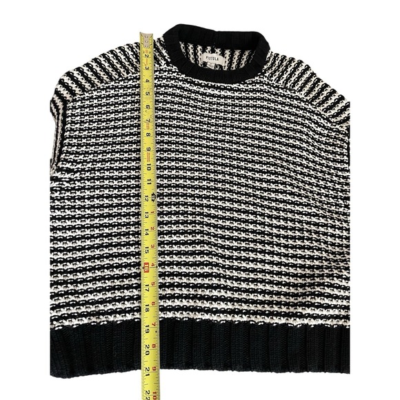 NWT $158 Evereve Pistola Adina Black White Stripe Knit Cotton Sweater Sz SMALL - Picture 15 of 16